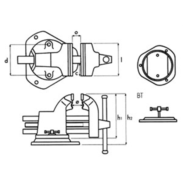 Etau Double Guidage S Rie T Dolex Base Tournante Mm X Mm