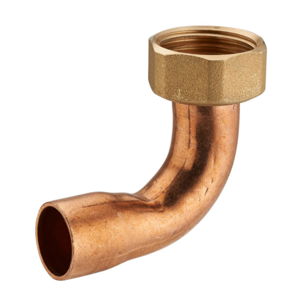 Coude fer-cuivre écrou prisonnier Femelle - Diamètre 22 mm - F20 x 27 - Noyon & Thiebault
