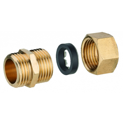 Raccord joint mixte mâle égal - Pour tube en cuivre - Diamètre 10 mm - M 12 x 17 - Laiton