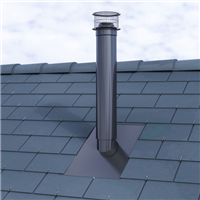 Ventilation secondaire Ventélia Sanit'air pour réseaux d'assainissement - Toit ardoise - Pente 35 à 45° - Coloris noir