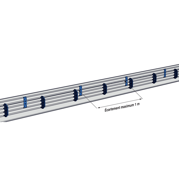 Liaison métallique HL1A pour assemblage rehausse HRC94 sur planche de rive Rivepro 160 - 180 et 200 mm