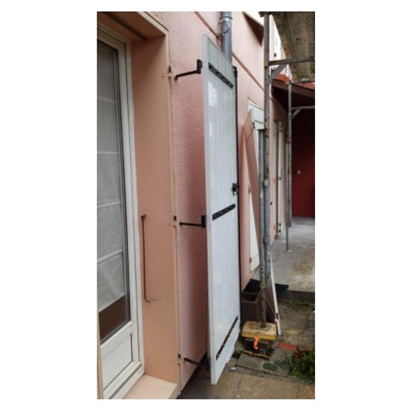 Gond déporté pour isolation extérieure - Fer carré 12 x 300 mm - Clavette Ø 14 mm - Acier noir