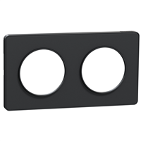 Plaque de finition double Schneider Odace Touch pour 2 postes encastrés - anthracite