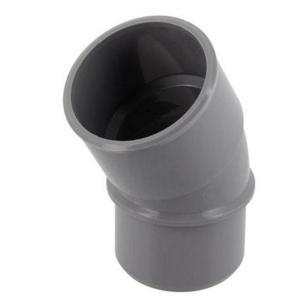 Coude mâle/femelle Nicoll pour évacuation des eaux usées - Diamètre 40 mm - Degré angle 30° - PVC - Gris