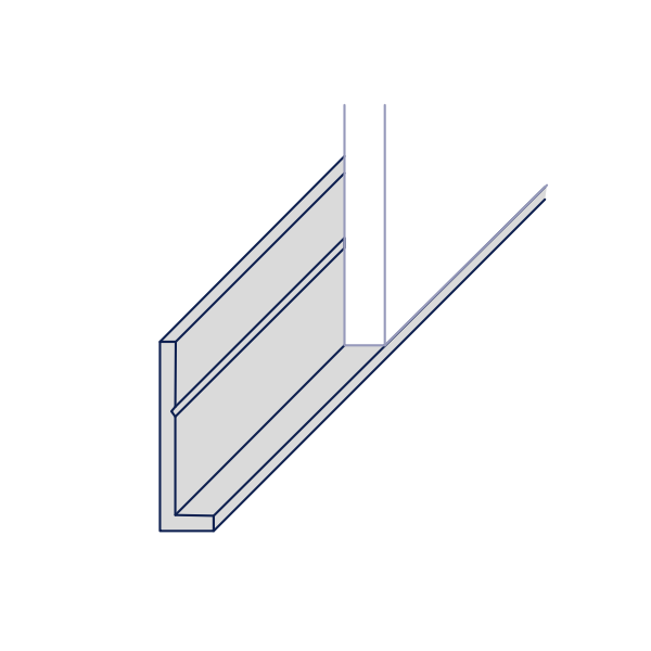Profilé de départ en L Gerflor pour dalle et panneau mural Revela - alu - 20,1 MM x 5,4 MM - long. 2,60 M