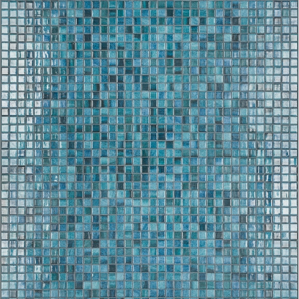 Mosaïque pour piscine en émaux de verre Gemma - Carreau de 2,5 x 2,5 cm - Trame de 49,5 x 31,2 cm - Kyanite