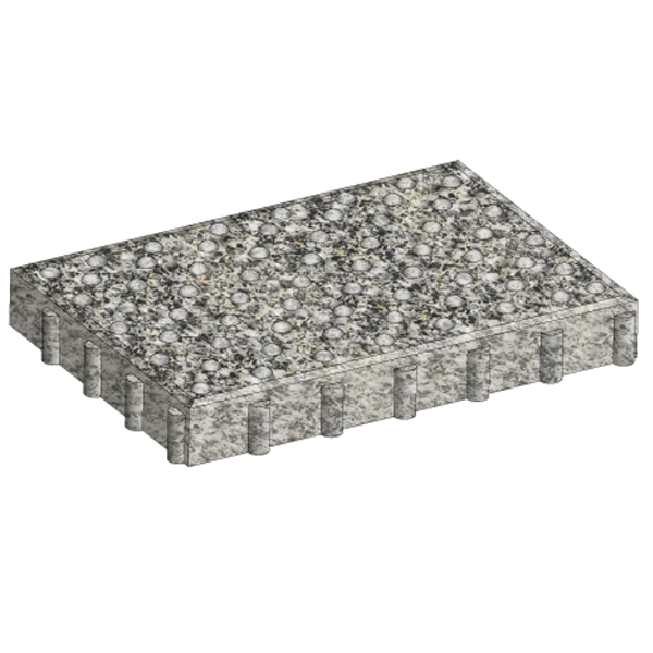 Dalle podotactile certifié NF - TACTILGRIP 6 - pierre reconstituée - 42 x 60 cm - ép. 6 cm - Granit gris Tarn