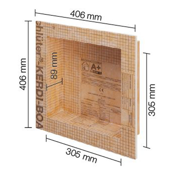Niche murale à encastrer - Kerdi-Board-N - Largeur 305 MM - Hauteur 305,00 MM - Profondeur 89,0 MM