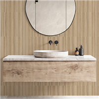 Carrelage mural pour salle de bain imitation bois en pâte rouge - Tindaya - 55 x 33 cm - ép. 8,8 mm - Roble