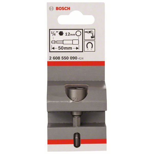 Douille magnétique Bosch longueur 50 mm pour vis six pans 12 mm