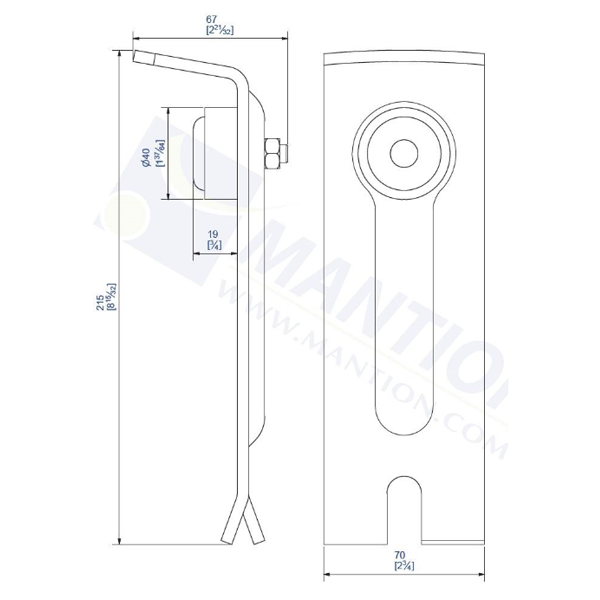 Butoir à sceller avec tampon amortisseur renforcé