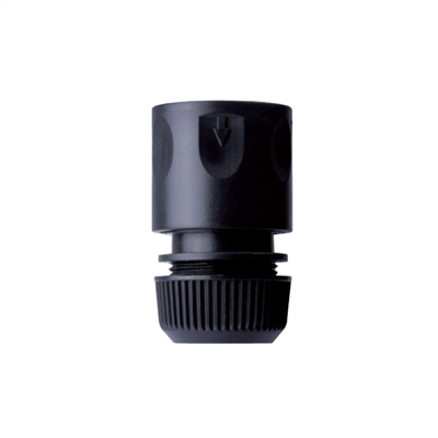 Raccord rapide plastique pour tuyau arrosage Fitt - Diamètre 15 mm - Mono-matière - Noir