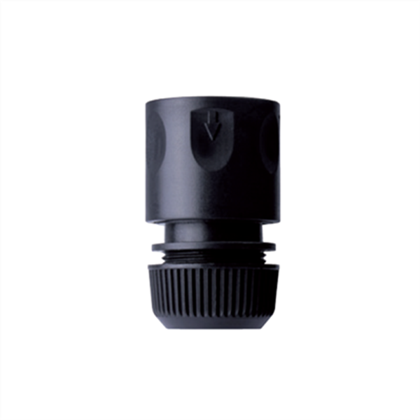 Raccord rapide plastique pour tuyau arrosage Fitt - Diamètre 15 mm - Mono-matière - Noir