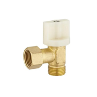 Robinet d'arrêt pour WC par 1/4 de tour de l'équerre - Noyon et Thiebault - Sortie Mâle-Femelle G3/8 - Laiton