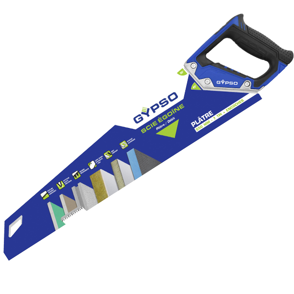 Scie égoïne à denture de débit Hardpoint Gypso pour plâtre et béton cellulaire - longueur 550 mm - 7 dents/pouce