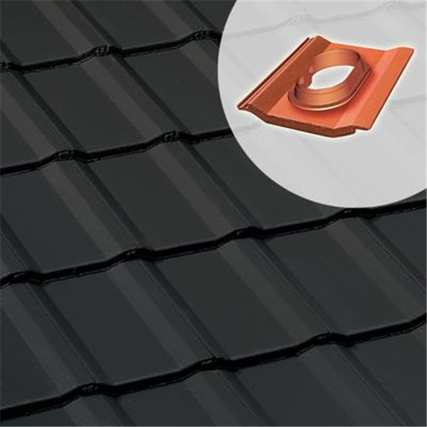 Tuile à douille béton pour système Durovent - Perspective - Noir - 42 x 33 cm