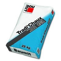 Mortier à la chaux pour façades - Tradi'Chaux Gris - sac de 25 kg