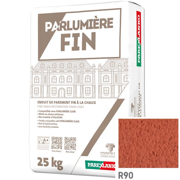 Enduit de parement à la chaux à grain fin Parexlanko Parlumière - Teinte R90 - Sac de 25 KG