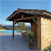 Bardage extérieur en Sapin du Nord - Traité Classe 3 marron - Mozéo - 135 x 21 mm - Longueur 4,80 M