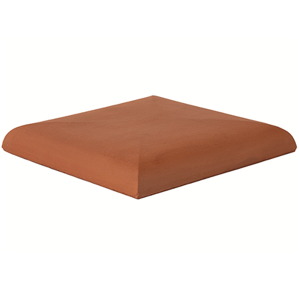 Chapeau de pilier plat Terreal CP12 en terre cuite Rouge - 42 x 42 cm