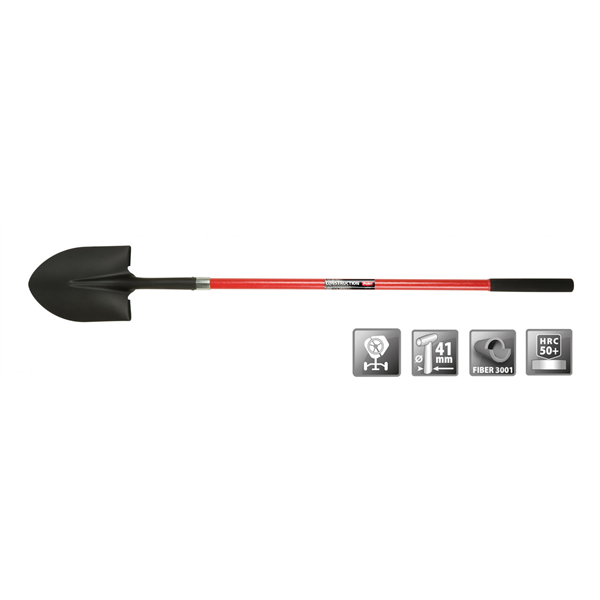 Pelle Polet en acier, largeur 30 cm, avec manche en fibre de 150 cm