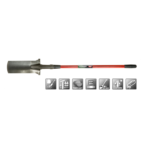Bêche arboricole Polet 350 x 130 mm - 2 repose-pieds - Manche Fiber 9001 de 105 cm