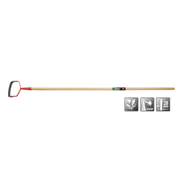 Grattoir de jardin Polet en acier trempé 160 x 40 mm, manche frêne de 150 cm