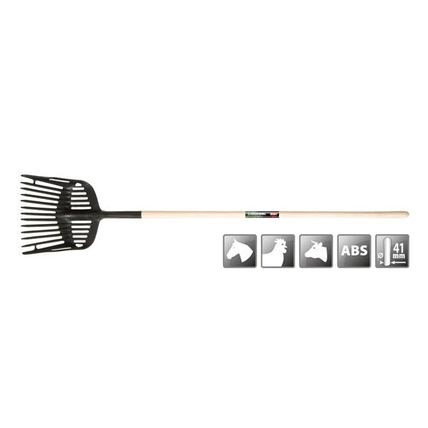Fourche synthétique Polet, tête de 327 x 395 mm et manche de 135 cm