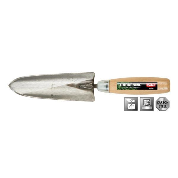 Transplantoir étroit Polet - Lame acier trempé 50 x 160 mm - Poignée bois 13 cm