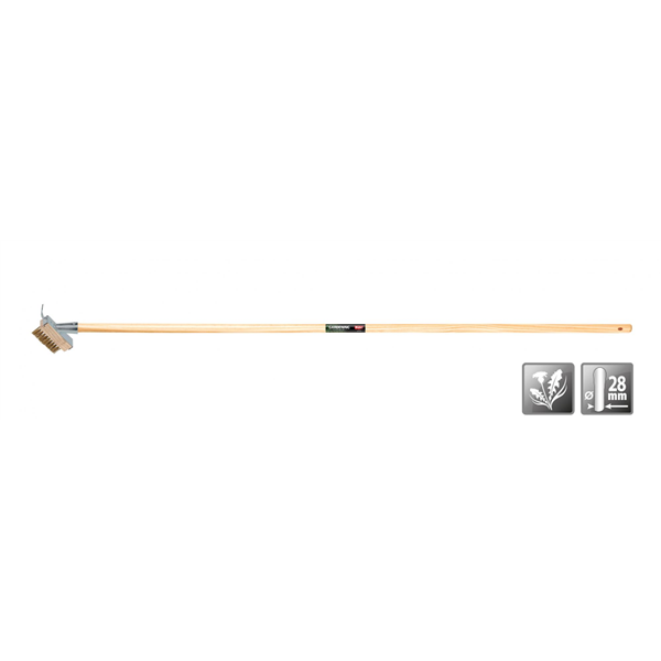 Brosse à joints Polet avec poils en laiton, griffe et manche frêne de 150 cm