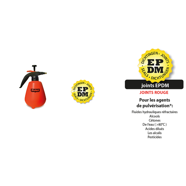 Pulvérisateur Polet 2 L avec joints EPDM et buse réglable