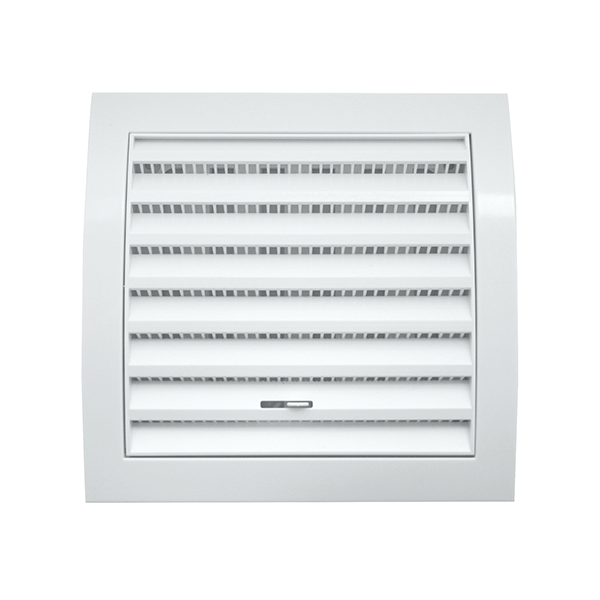 Grille de ventilation réglable carrée avec moustiquaire - 190  x 190 mm - Blanc - Autogyre