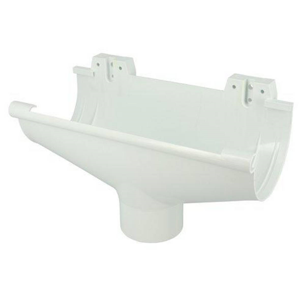 Naissance centrale pour gouttière - À coller Ø 80 mm - 300 x 125 mm - Techtan - Blanc