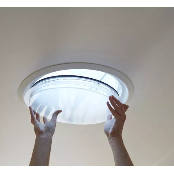 Conduit de lumière pour toiture ardoise en pente Velux Sun Tunnel TLR avec tube alu rigide et raccord intégré