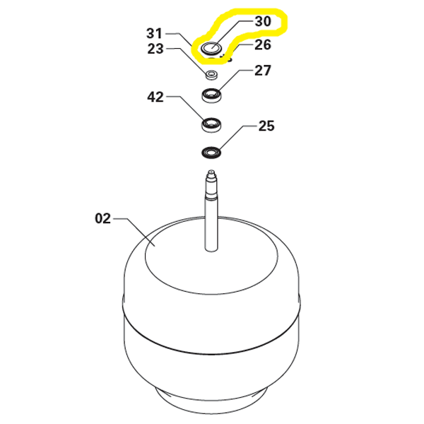 Capuchon des roulements de cuve pour bétonnières Obra 360L et 360L EV