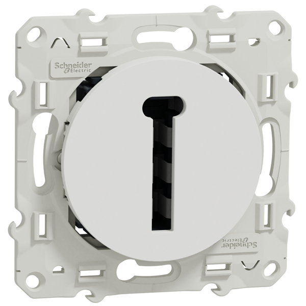 Conjoncteur prise en T Schneider Odace pour téléphone - avec support de fixation - blanc - 8 contacts