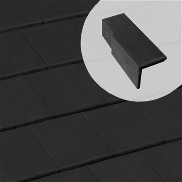 Demi-tuile de rive universelle gauche en béton - Innotech - Noir - 42 x 14.5 cm