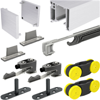 Ensemble Mantion SAF-Slim alu naturel pour porte coulissante de 21 à 60kg avec amortisseur M66S et rail 200cm