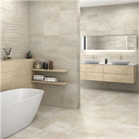 Carrelage intérieur en grès émaillé effet pierre Edilis Ruben - 45,0 cm x 45,0 cm - ép. 8,5 mm - Beige