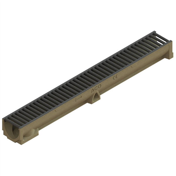 ACO SELF 100 BP HAUTEUR 95MM GRILLE PASSERELLE ACIER GALVANISE ANTHRACITE A15