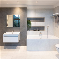 Carrelage intérieur effet béton ciré en grès cérame émaillé - Betonico - 45,0 cm x 45,0 cm - ép. 8,00 mm - Blanc gris