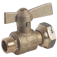 Robinet d'arrêt pour compteur Mâle 3/4" Ecrou tournant 3/4" Manette papillon