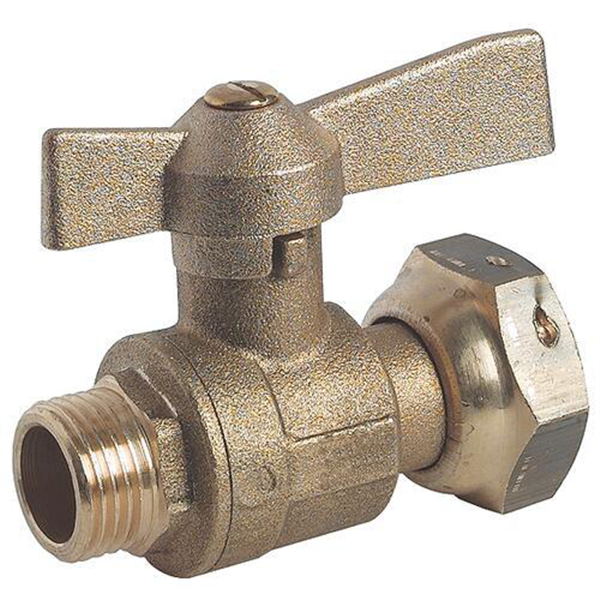 Robinet d'arrêt pour compteur Mâle 3/4" Ecrou tournant 3/4" Manette papillon