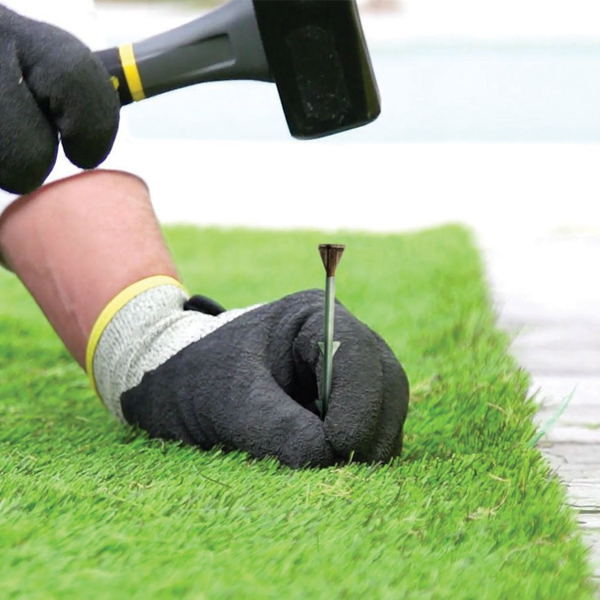 Grappin de fixation de gazon synthétique sur sol meuble Exelgreen - alu - 140 x 14 mm - boîte de 10 pièces