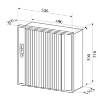 Coffret ENEDIS sans hublot, avec cuvette - Serrure rectangle - Beige
