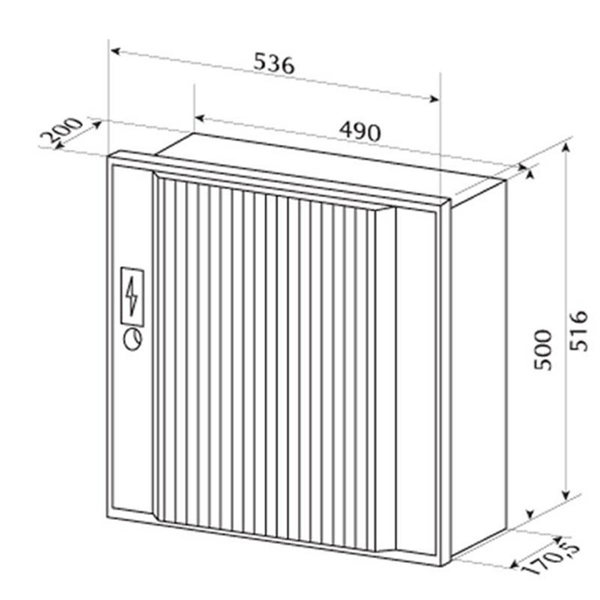 Coffret ENEDIS sans hublot, avec cuvette - Serrure rectangle - Beige