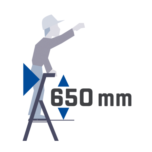 Escabeau 9 marches - MP PRO Tubesca - Hauteur d'accès 3,98 m Hauteur plateau 1,98 m - Alu anodisé