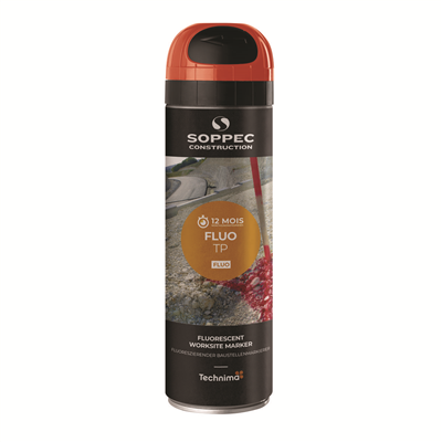 Traceur de chantier FLUO TP durée 12 mois Rouge fluorescent 500ml