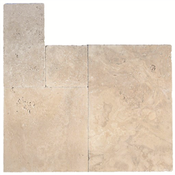 Pierre naturelle pour sol et mur - Travertin opus 4 formats - Marbre light mix - ép. 1,2 cm