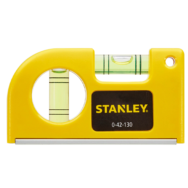 Niveau à bulle de poche Stanley 2 fioles base aimantée longueur 8,7 cm